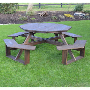 A & L Furniture Pressure Treated Pine 54” Octagon Walk-In Table Picnic Table Unfinished / No
