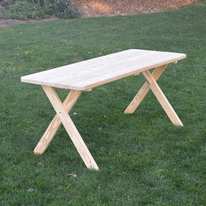 A & L Furniture Pressure Treated Pine Crossleg Table Outdoor Tables 4ft / Unfinished / No