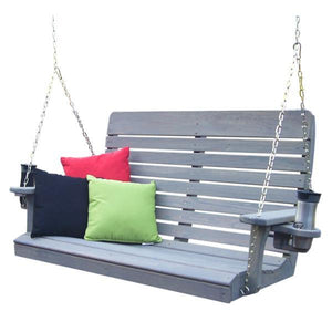 A & L Furniture Pressure Treated Pine Highback Porch Swing Porch Swings 4ft / Unfinished