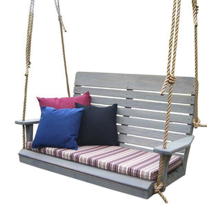 A & L Furniture Pressure Treated Pine Highback Porch Swing Porch Swings 4ft / Unfinished