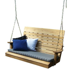 A & L Furniture Pressure Treated Pine Highback Porch Swing Porch Swings 4ft / Unfinished