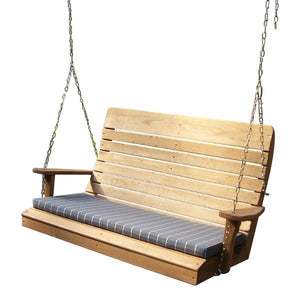 A & L Furniture Pressure Treated Pine Highback Porch Swing Porch Swings 4ft / Unfinished