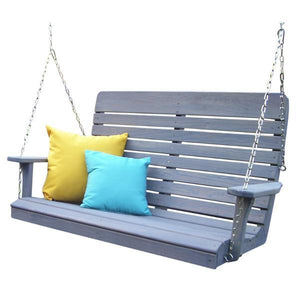 A & L Furniture Pressure Treated Pine Highback Porch Swing Porch Swings 4ft / Unfinished