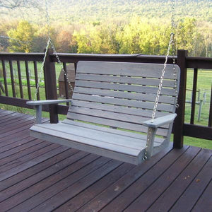 A & L Furniture Pressure Treated Pine Highback Porch Swing Porch Swings 4ft / Unfinished