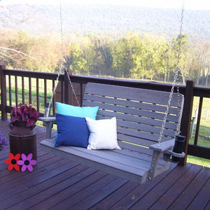 A & L Furniture Pressure Treated Pine Highback Porch Swing Porch Swings 4ft / Unfinished