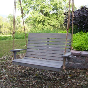 A & L Furniture Pressure Treated Pine Highback Porch Swing Porch Swings 4ft / Unfinished