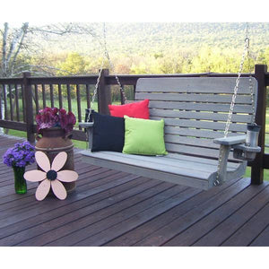 A & L Furniture Pressure Treated Pine Highback Porch Swing Porch Swings 4ft / Unfinished
