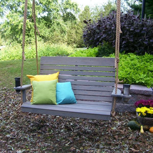 A & L Furniture Pressure Treated Pine Highback Porch Swing Porch Swings 4ft / Unfinished