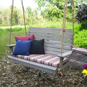 A & L Furniture Pressure Treated Pine Highback Porch Swing Porch Swings 4ft / Unfinished