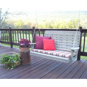A & L Furniture Pressure Treated Pine Highback Porch Swing Porch Swings 4ft / Unfinished