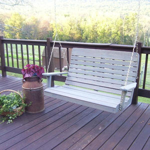 A & L Furniture Pressure Treated Pine Highback Porch Swing Porch Swings 4ft / Unfinished