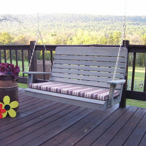 A & L Furniture Pressure Treated Pine Highback Porch Swing Porch Swings 4ft / Unfinished