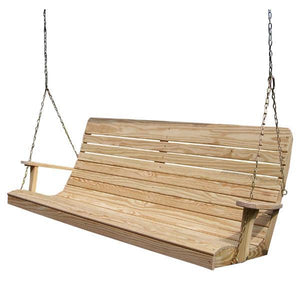 A & L Furniture Pressure Treated Pine Highback Porch Swing Porch Swings 4ft / Unfinished