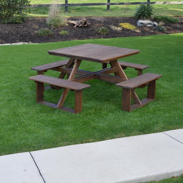 A &amp; L Furniture Pressure Treated Pine Square Walk-In Table Picnic Table Unfinished / No