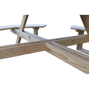 A & L Furniture Pressure Treated Pine Square Walk-In Table Picnic Table Unfinished / No