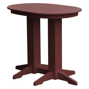 A & L Furniture Recycled Plastic Oval Bar Table Bar Table 4ft / Aruba Blue / No