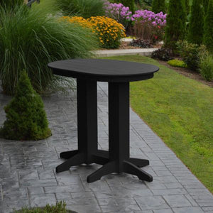 A & L Furniture Recycled Plastic Oval Bar Table Bar Table 4ft / Aruba Blue / No