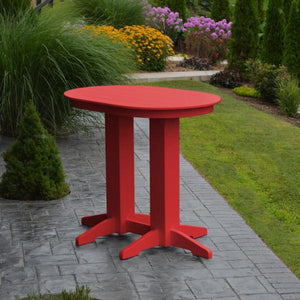 A & L Furniture Recycled Plastic Oval Bar Table Bar Table 4ft / Aruba Blue / No