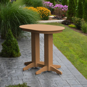 A & L Furniture Recycled Plastic Oval Bar Table Bar Table 4ft / Aruba Blue / No