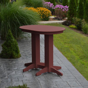 A & L Furniture Recycled Plastic Oval Bar Table Bar Table 4ft / Aruba Blue / No