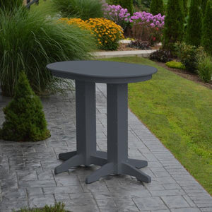 A & L Furniture Recycled Plastic Oval Bar Table Bar Table 4ft / Aruba Blue / No