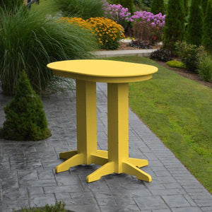 A & L Furniture Recycled Plastic Oval Bar Table Bar Table 4ft / Aruba Blue / No