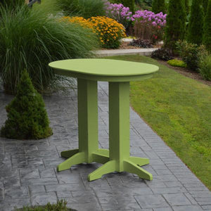 A & L Furniture Recycled Plastic Oval Bar Table Bar Table 4ft / Aruba Blue / No