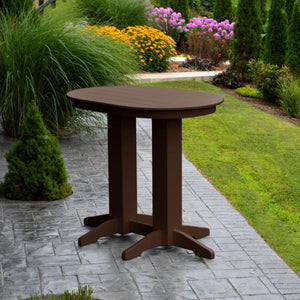 A & L Furniture Recycled Plastic Oval Bar Table Bar Table 4ft / Aruba Blue / No