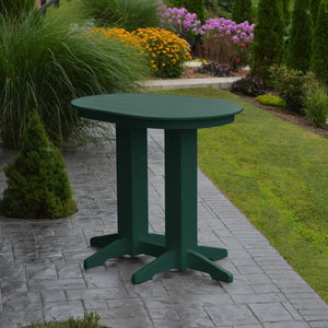 A & L Furniture Recycled Plastic Oval Bar Table Bar Table 4ft / Aruba Blue / No