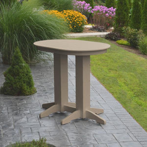 A & L Furniture Recycled Plastic Oval Bar Table Bar Table 4ft / Aruba Blue / No