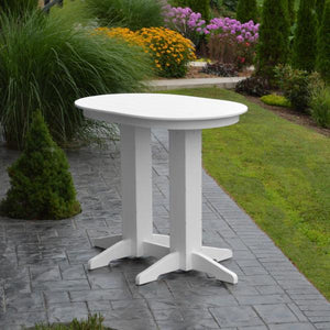 A & L Furniture Recycled Plastic Oval Bar Table Bar Table 4ft / Aruba Blue / No