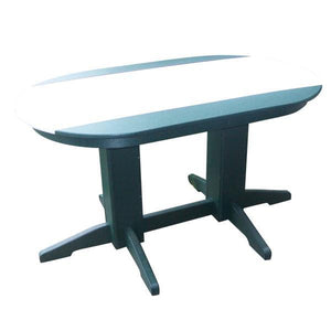 A & L Furniture Recycled Plastic Oval Bar Table Bar Table 4ft / Aruba Blue / No
