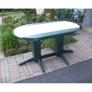 A & L Furniture Recycled Plastic Oval Bar Table Bar Table 4ft / Aruba Blue / No