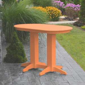 A & L Furniture Recycled Plastic Oval Bar Table Bar Table 4ft / Aruba Blue / No