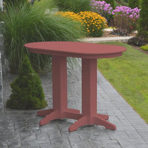 A & L Furniture Recycled Plastic Oval Bar Table Bar Table 4ft / Aruba Blue / No