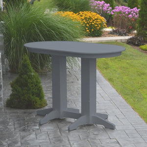 A & L Furniture Recycled Plastic Oval Bar Table Bar Table 4ft / Aruba Blue / No