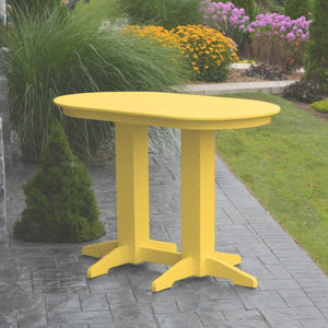 A & L Furniture Recycled Plastic Oval Bar Table Bar Table 4ft / Aruba Blue / No