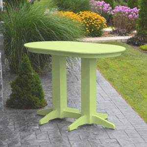 A & L Furniture Recycled Plastic Oval Bar Table Bar Table 4ft / Aruba Blue / No