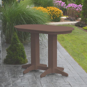 A & L Furniture Recycled Plastic Oval Bar Table Bar Table 4ft / Aruba Blue / No