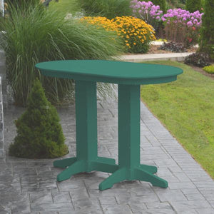 A & L Furniture Recycled Plastic Oval Bar Table Bar Table 4ft / Aruba Blue / No