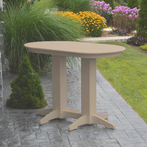 A & L Furniture Recycled Plastic Oval Bar Table Bar Table 4ft / Aruba Blue / No