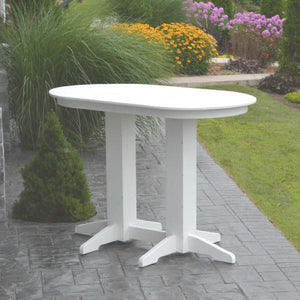 A & L Furniture Recycled Plastic Oval Bar Table Bar Table 4ft / Aruba Blue / No