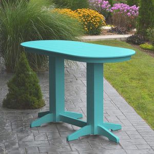A & L Furniture Recycled Plastic Oval Bar Table Bar Table 6ft / aruba blue details