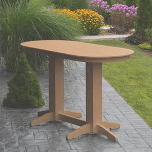 A & L Furniture Recycled Plastic Oval Bar Table Bar Table 6ft / cedar details