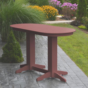 A & L Furniture Recycled Plastic Oval Bar Table Bar Table 4ft / Aruba Blue / No