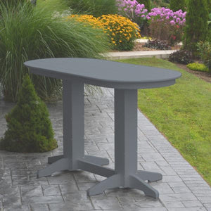 A & L Furniture Recycled Plastic Oval Bar Table Bar Table 4ft / Aruba Blue / No