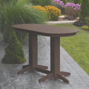 A & L Furniture Recycled Plastic Oval Bar Table Bar Table 6ft / tudor brown details