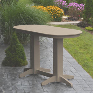 A & L Furniture Recycled Plastic Oval Bar Table Bar Table 6ft / weathered wood details