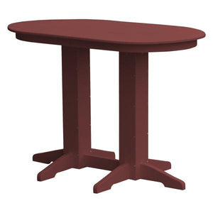 A & L Furniture Recycled Plastic Oval Bar Table Bar Table 5ft / Cherrywood / No