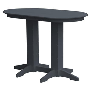 A & L Furniture Recycled Plastic Oval Bar Table Bar Table 5ft / Dark Gray / No